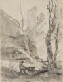 Camille Corot (Párizs, 1796 – Párizs, 1875): Kecskével küzdő pásztor
